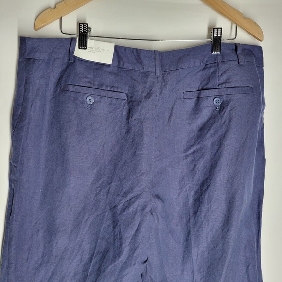 NWT LOFT Women's Pants Original Navy Blue Lightweight Linen Rayon Blend Size 16 - Picture 7 of 12